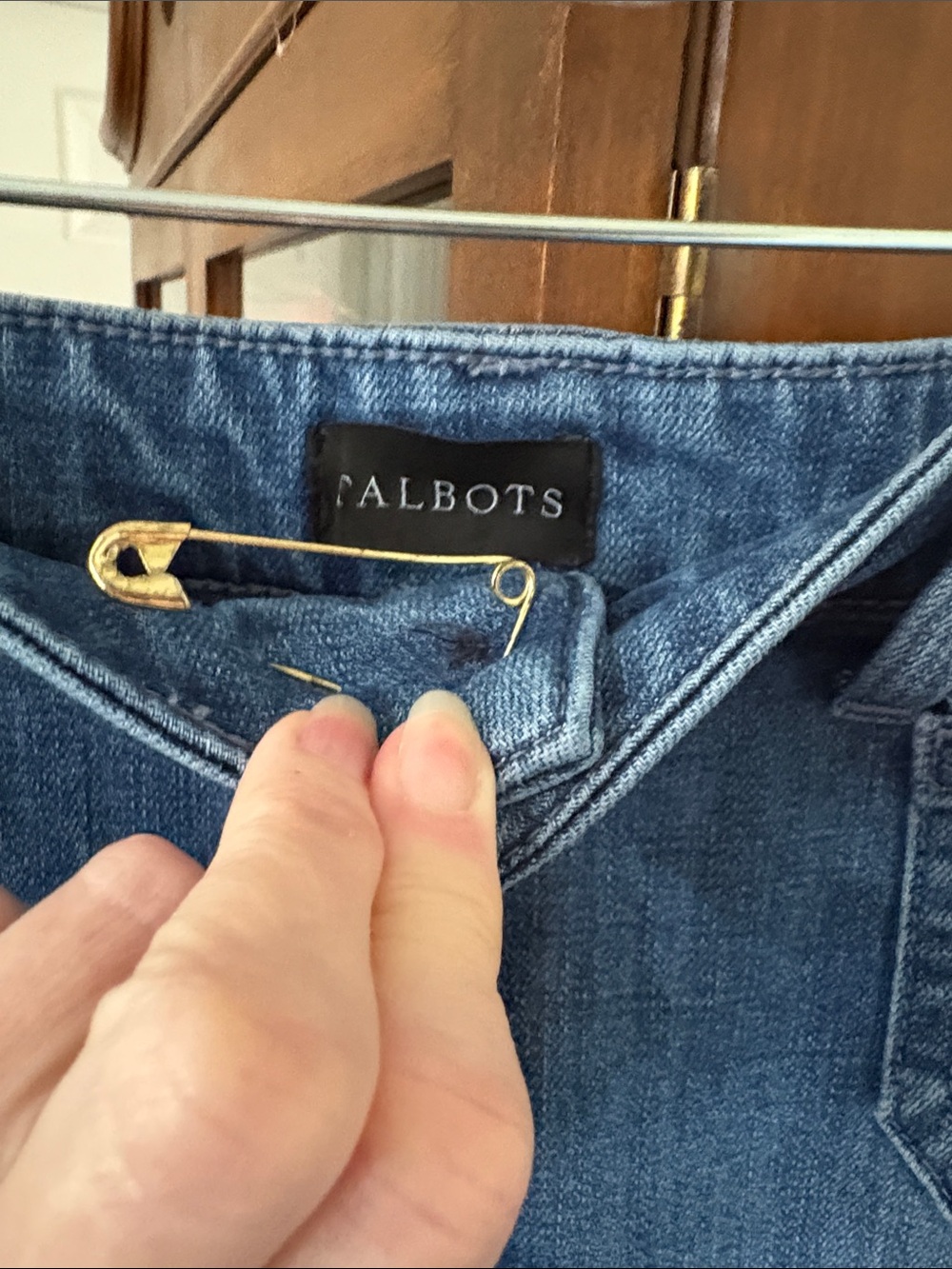 *Talbots Classic Jean Trouser Wide Leg Jean Medium Blue Pockets Status Buttons - Picture 7 of 16